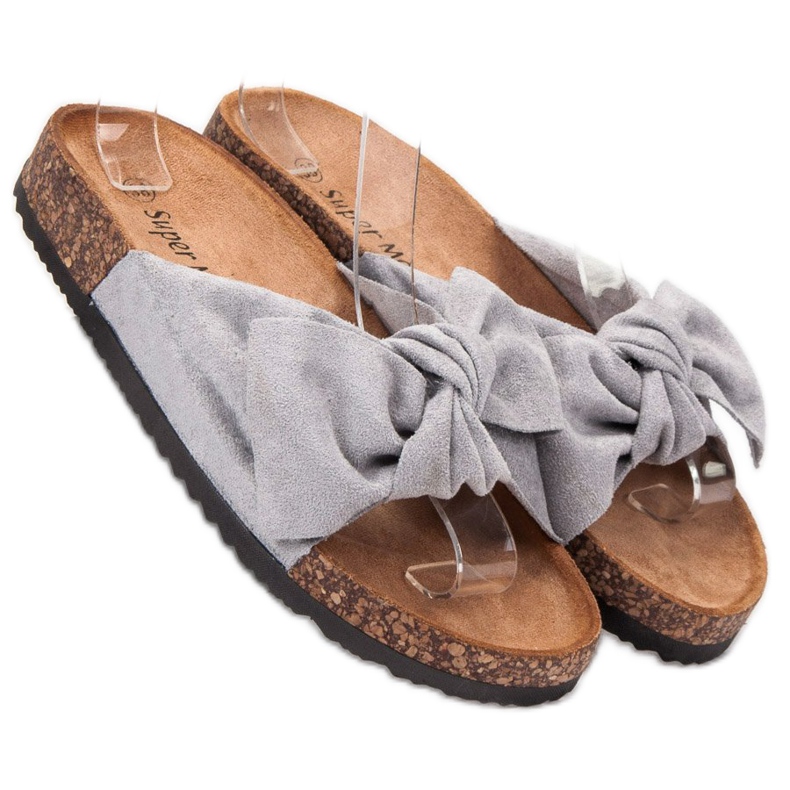 Super Me Moderiktiga grå tofflor 1