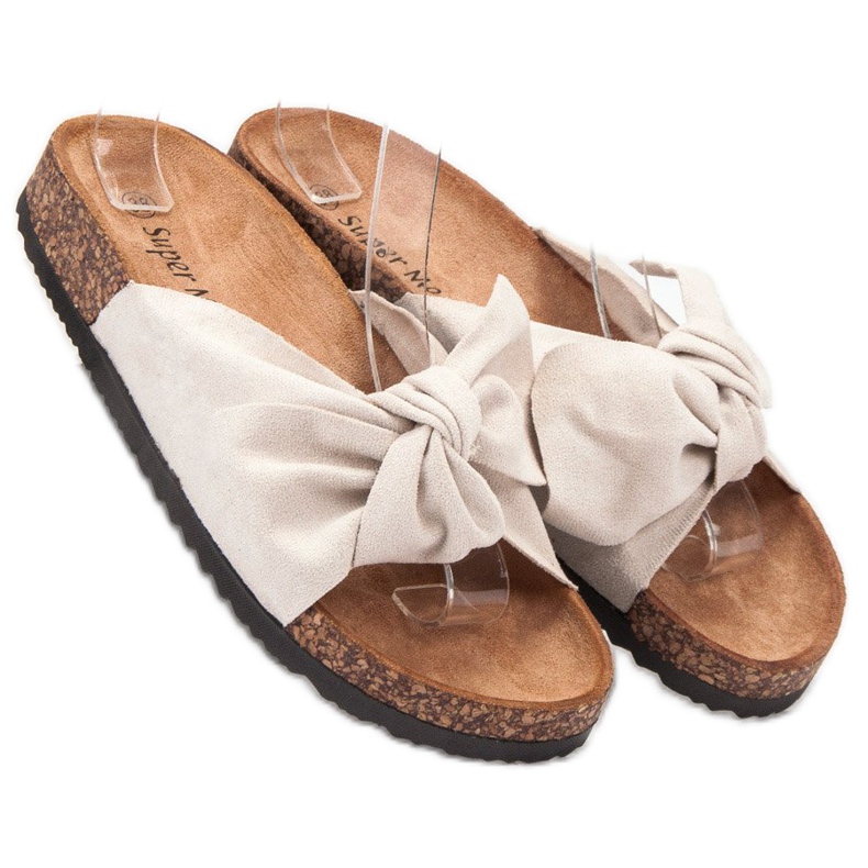 Super Me Trendiga beige tofflor 2