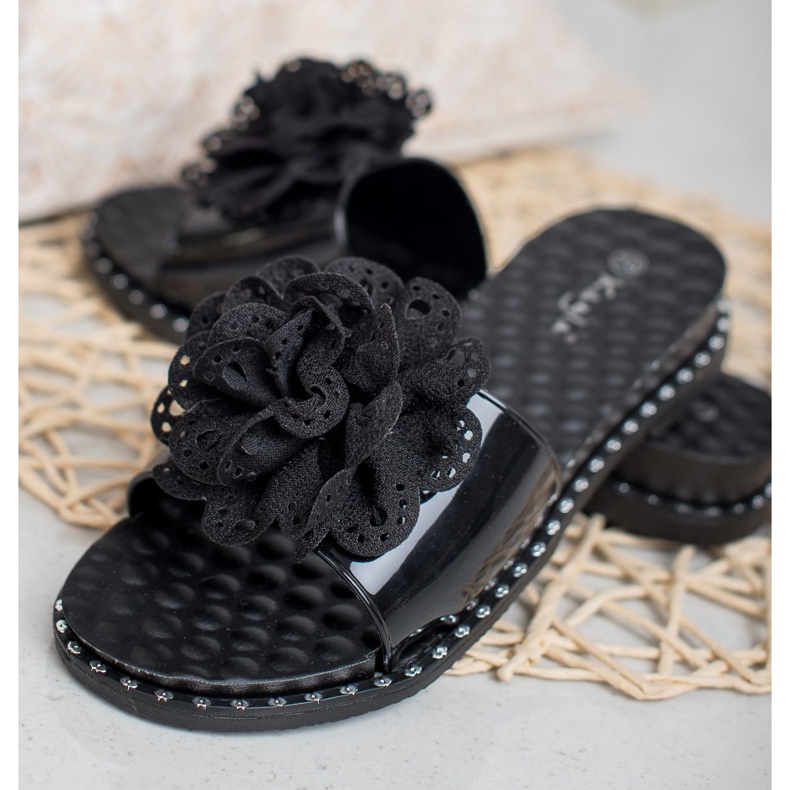 Kayla Svarta gummi tofflor 2