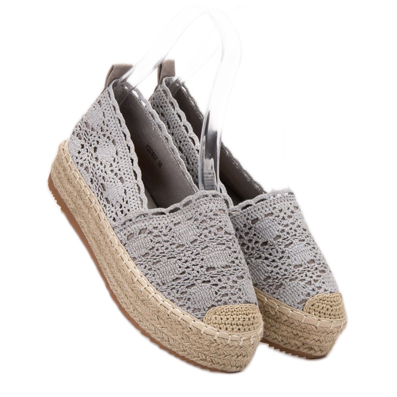 Diamantique Espadrilles på plattformen grå 1