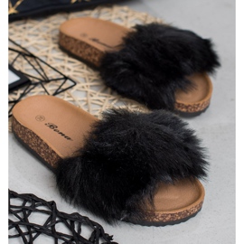 Bona Tofflor Med Päls svart 2