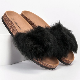 Bona Tofflor Med Päls svart 1