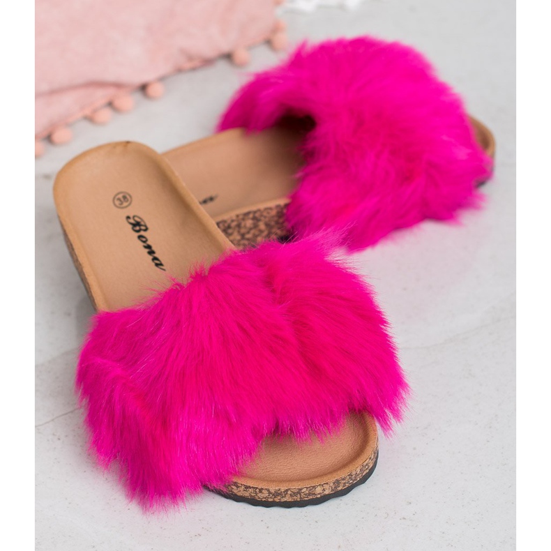 Bona Tofflor Med Päls rosa 2