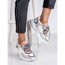 SHELOVET Trendiga sneakers rosa grå 2