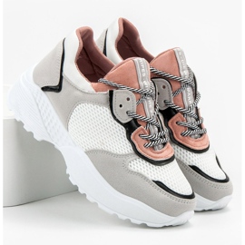 SHELOVET Trendiga sneakers rosa grå 1