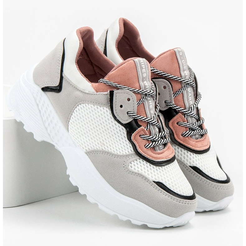 SHELOVET Trendiga sneakers rosa grå 1