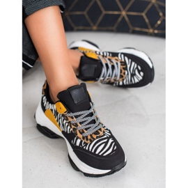 SHELOVET Animal Print Sneakers svart mångfärgad 2