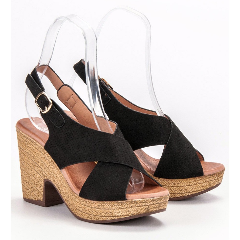 Anesia Paris Lätta högklackade sandaler svart 1