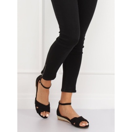 Svarta sandaler espadrilles 9R121 Svart 1