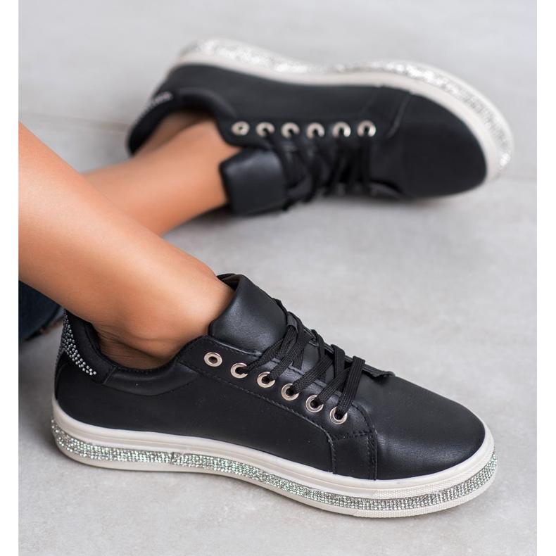 SDS Sportskor med Cubic Zirconia svart 1