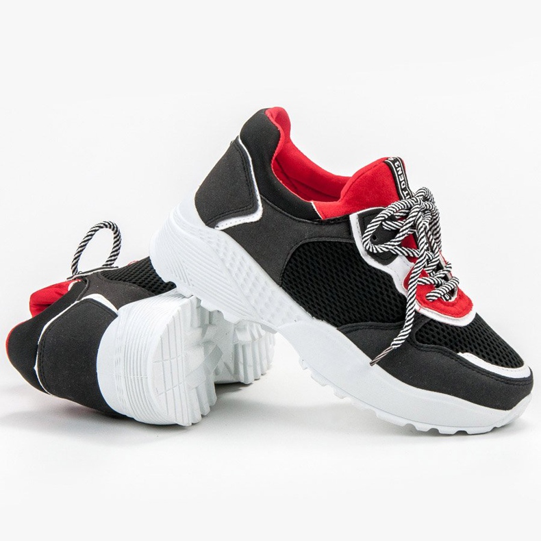 SHELOVET Trendiga svarta sneakers mångfärgad 1