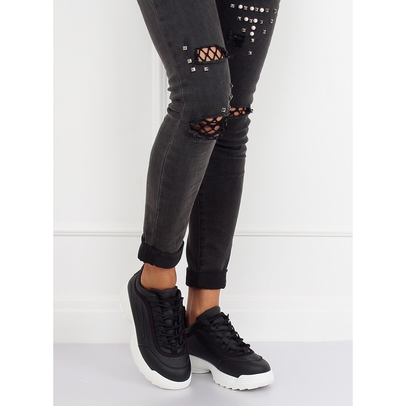 Svarta sportskor D1909 SVART / VIT 1