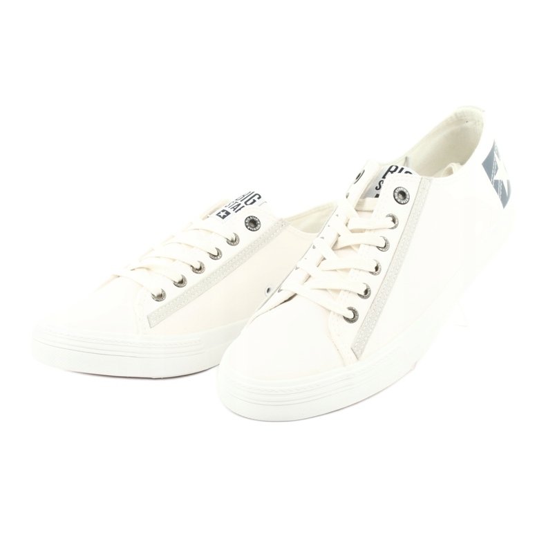 Big Star Białe mäns halvtropecs 174074 med eko-läder vit 2