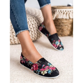 SHELOVET Slipony i blommor svart mångfärgad 2