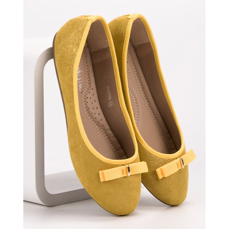 GUAPISSIMA Ballerinor med glitter gul 1