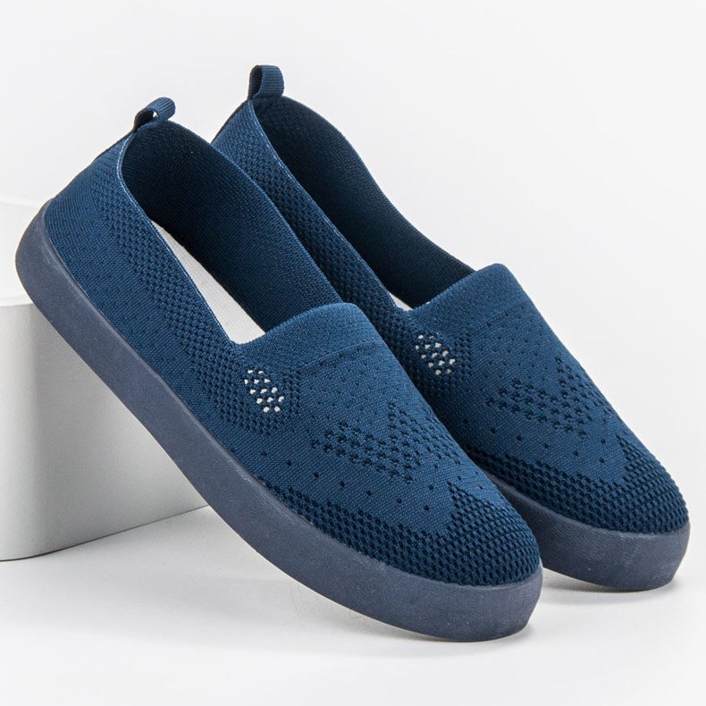 SHELOVET Textil Slipons blå 2