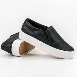SHELOVET Svart Slip On Sneakers 1
