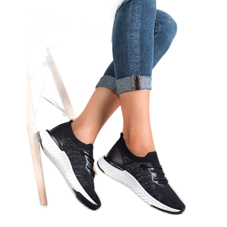 SHELOVET Textil sportskor svart 2