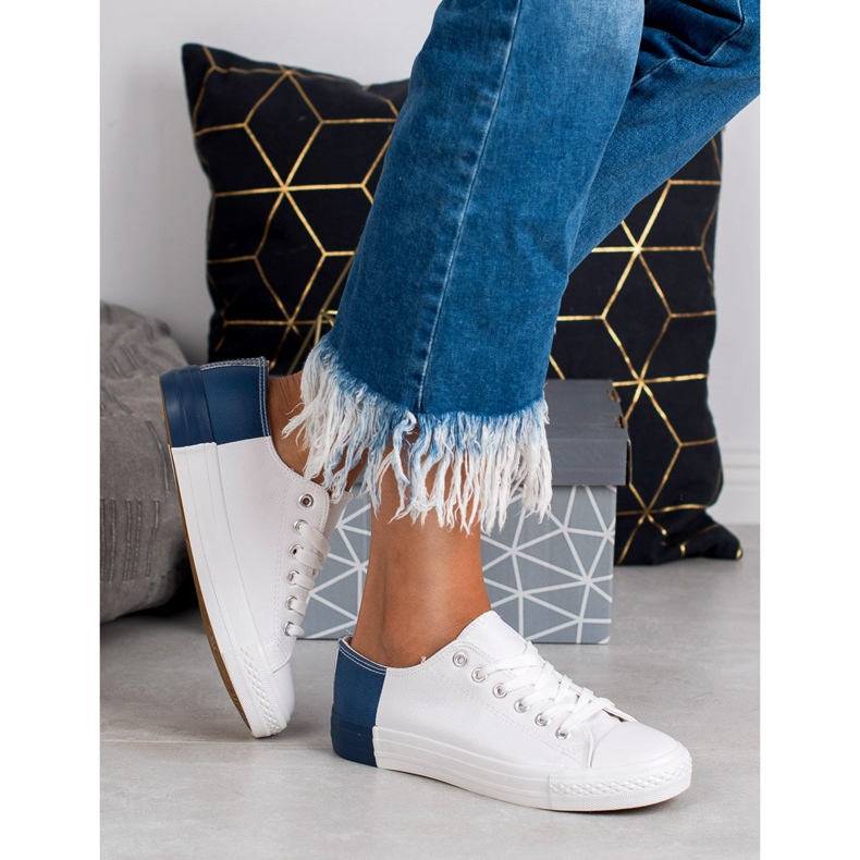 SHELOVET Sneakers med ekoläder vit 1