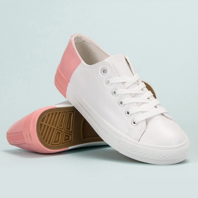 SHELOVET Sneakers med ekoläder vit 2