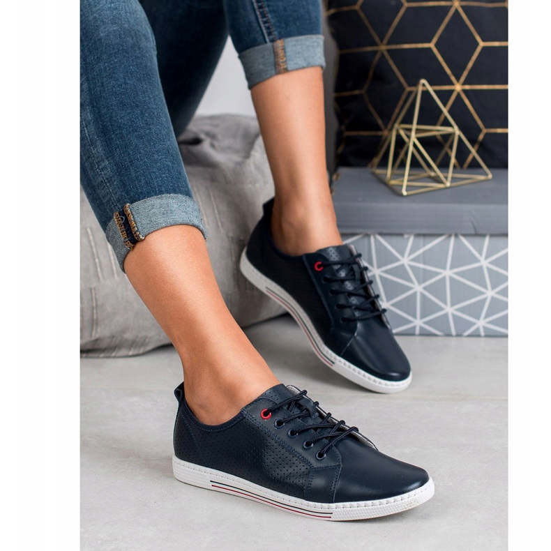 Filippo Läder brogues marinblå 1