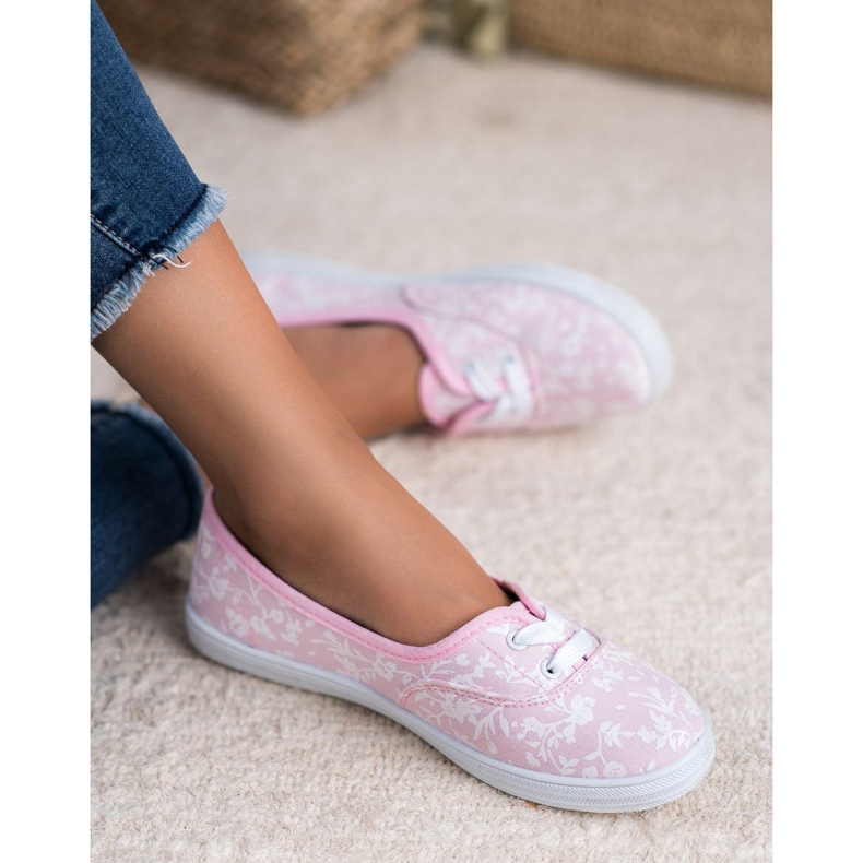 Sneakers med VICES -mönster vit rosa 1