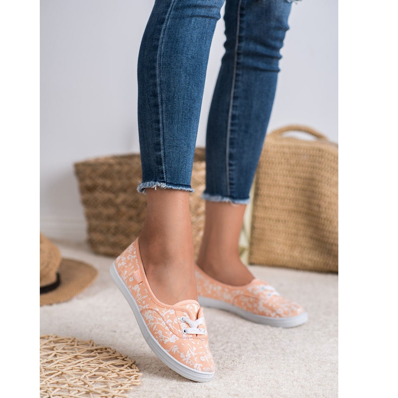 Sneakers med VICES -mönster vit orange 1