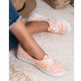 Sneakers med VICES -mönster vit orange 2