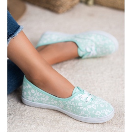 Sneakers med VICES -mönster vit grön 1