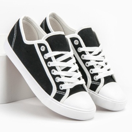 SHELOVET Låga damskor vit svart 2