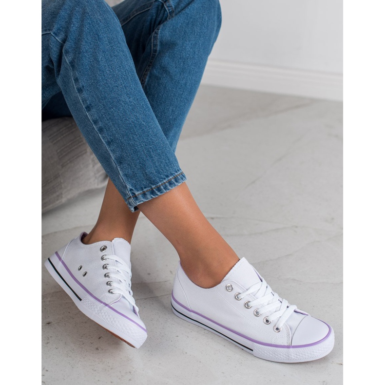 SHELOVET Klassiska vita sneakers 2