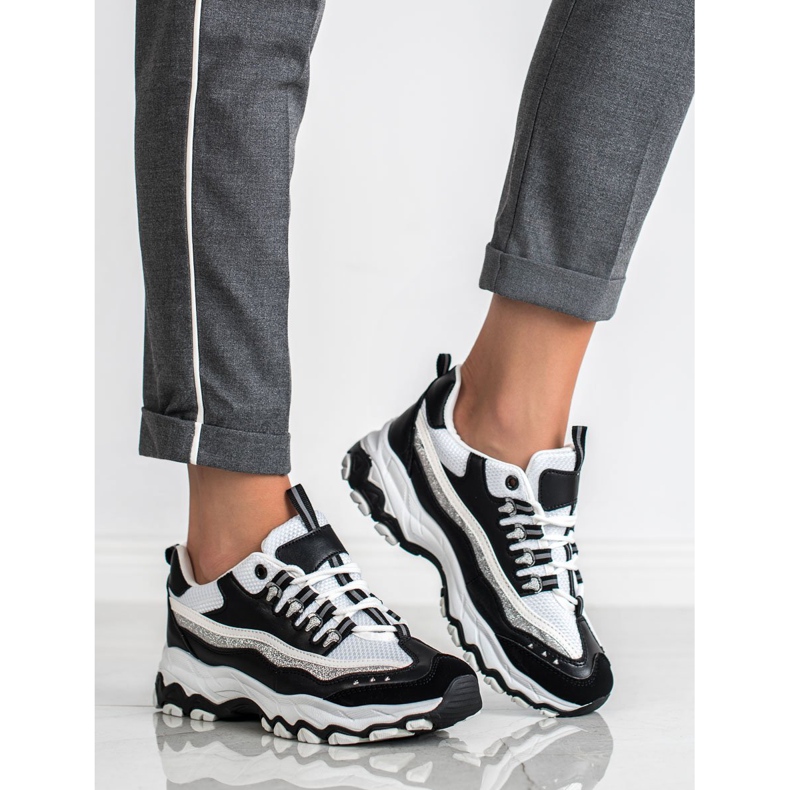 Small Swan Sneakers med glitter vit svart 1