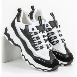 Small Swan Sneakers med glitter vit svart 2