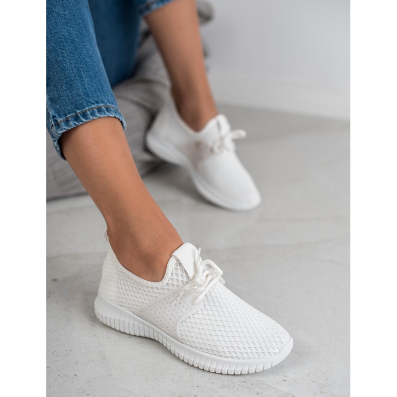 SHELOVET Textil sportskor vit 2