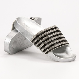 SHELOVET Gummi tofflor svart grå 1