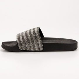 SHELOVET Gummi tofflor svart grå 1