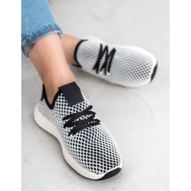 SHELOVET Trendiga slip-on skor vit svart 2