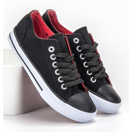 SHELOVET Klassiska svarta sneakers 1