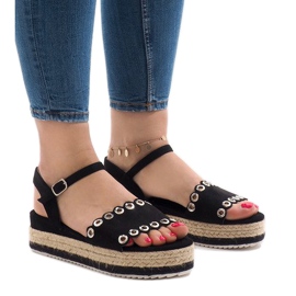 Svarta sandaler på plattformen 99-46 1