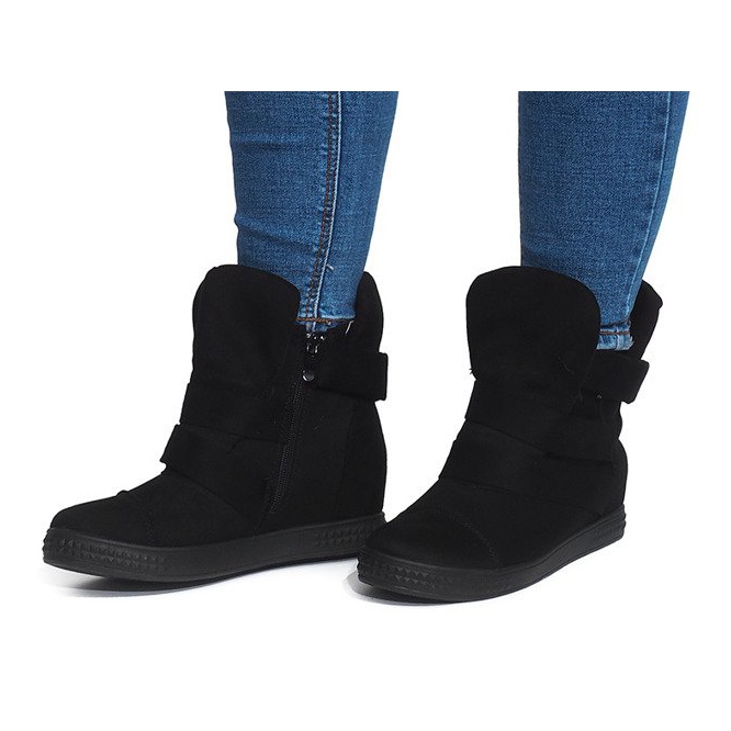 Wedge Sneakers With Velcro 1703 Black svart 1