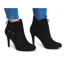 Suede Booties On A Bar 66-98 Black svart 1