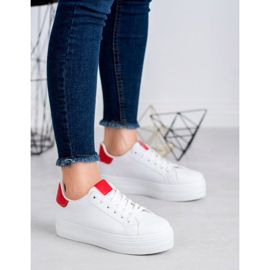 SHELOVET Trendiga sportskor vit röd 2