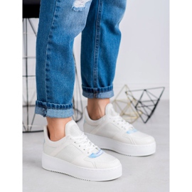 Ideal Shoes Sneakers med glitter vit 2