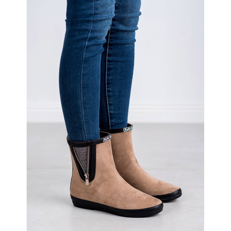 Kylie Mocka Galoscher med dekorativ dragkedja beige 2