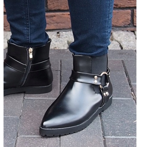 Varma eleganta stövlar med spänne HW14 svart 1