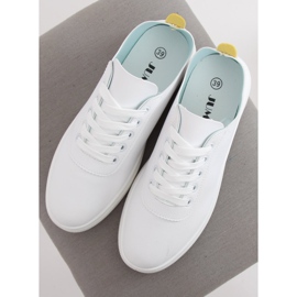 Kvinnors vita och gula sneakers CL33315 Gul 1