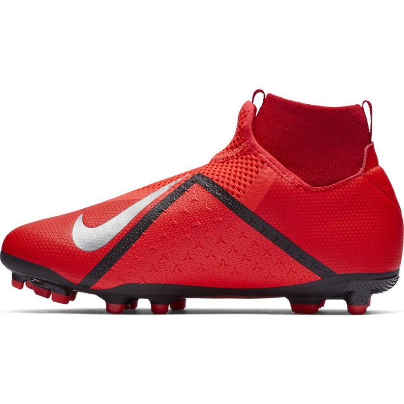 Nike Phantom Vsn Academy Df FG / MG Jr AO3287-600 fotbollsskor röd röd 2