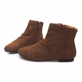 Suede Booties Chelsea stövlar 7-121 Camel brun 1