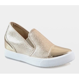 Gyllene sneakers på kilen DD437-8 1