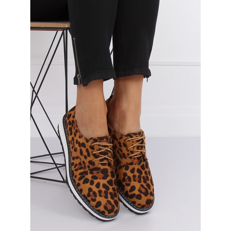 Damloafers leopard C-7225 leopardtryck brun 1